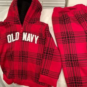 Old Navy 2pc Red & Black Jacket & pants set 12-24 months
